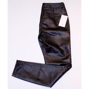 ROBERT RODRIGUEZ Legging PLEATHER Faux Pocket PANTS R1202P34 $285 Black 0